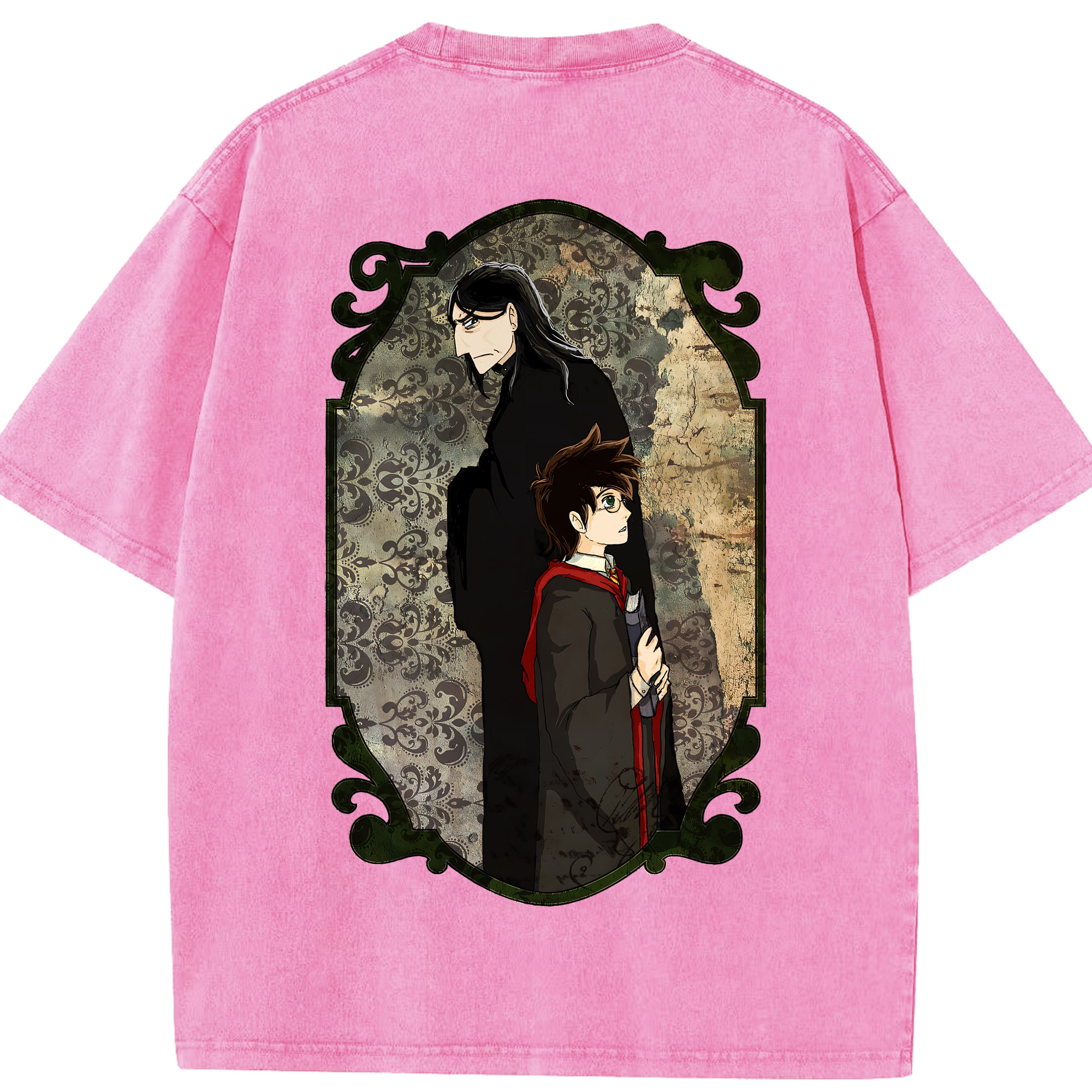 （画像用） Harry Potter ハリー・ポッターシリーズ 綿100% ヴィンテージ風 半袖Tシャツ（背面プリント）